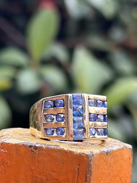 Blue Sapphire Statement Ring - image 7