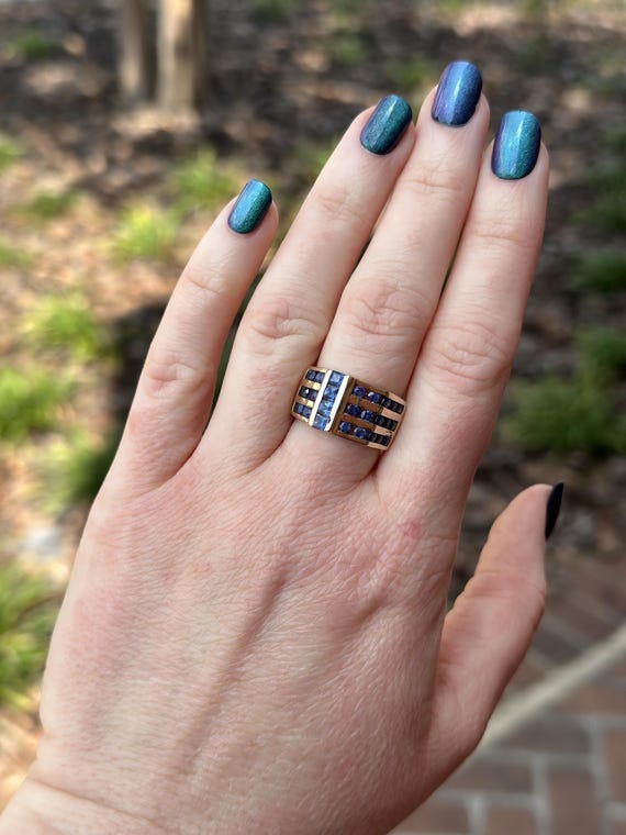 Blue Sapphire Statement Ring - image 1