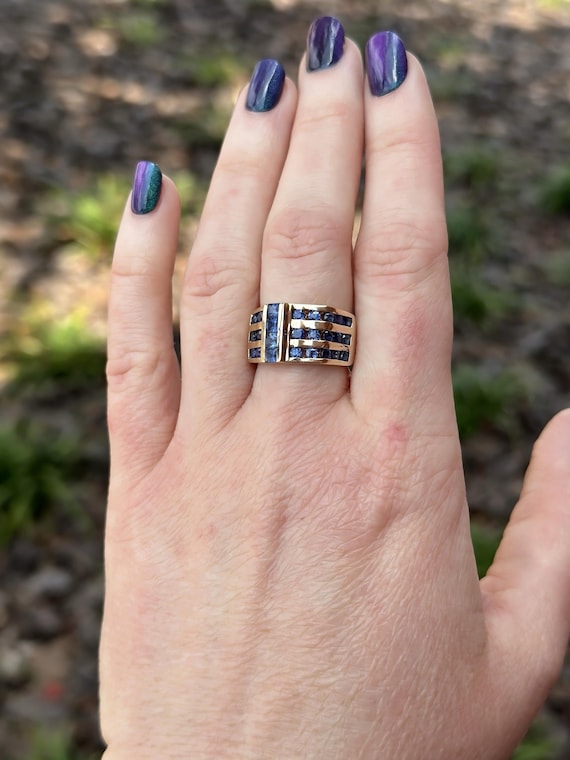 Blue Sapphire Statement Ring - image 10