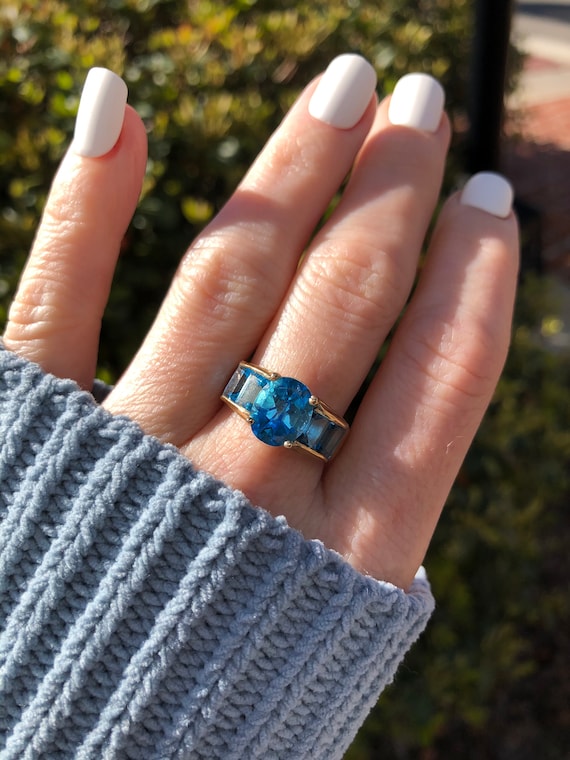 Blue Topaz Statement Ring