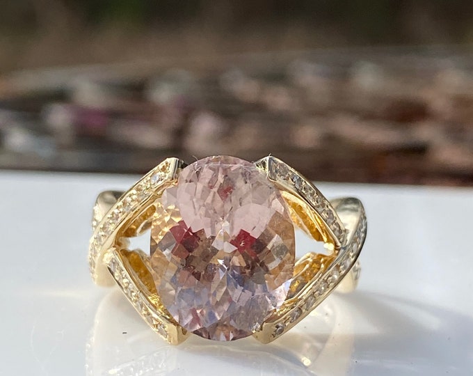 Morganite and Diamond Ring