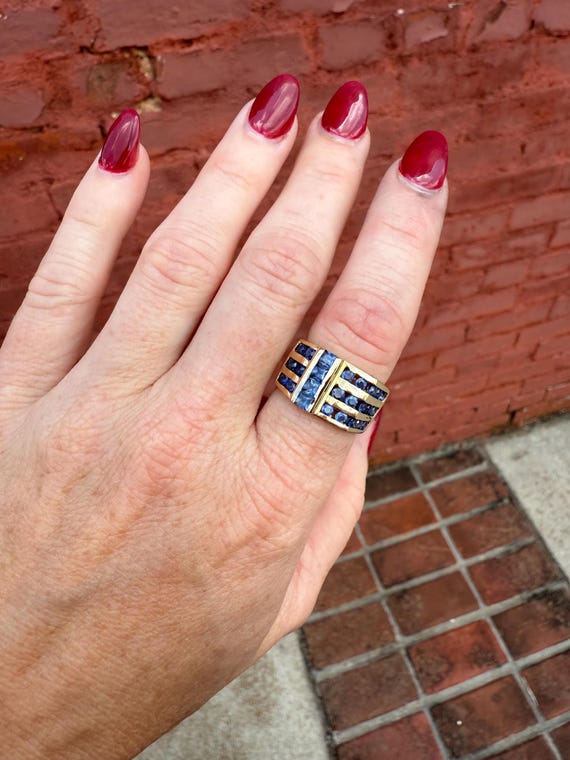 Blue Sapphire Statement Ring - image 5