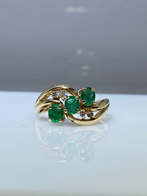 Three Stone Emerald Ring