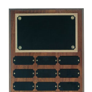 Walnut Perpetual plaque with choice of 12, 18 or 24 plate (Ordering Instructions in DESCRIPTION)