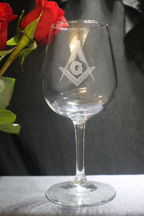 Masonic 12.25 oz Wine Party Glasses ( set of 2 )(Please Read Description) (DISCOUNTS AVAILABLE)