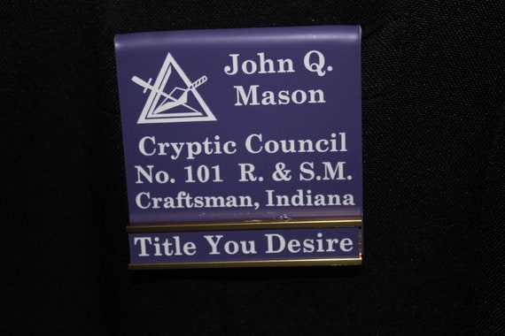 Council Officer or Members over the pocket or Magnetic Name Badge w/changeable title slide (Ordering Instructions in DESCRIPTION)