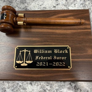 Organization Walnut Finish Personalized 9 x 12 Gavel & Plaque (Ordering Instructions in DESCRIPTION)