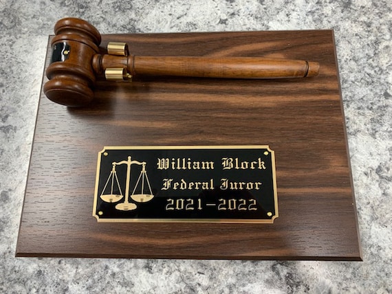 Organization Walnut Finish Personalized 9 x 12 Gavel & Plaque PLEASE READ DESCRIPTION