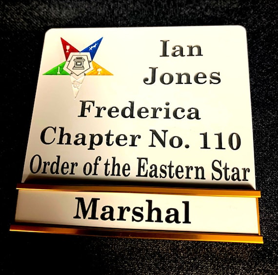 O.E.S Officer or Members over the pocket Badge or Magnetic w/changeable title slide (Ordering Instructions in DESCRIPTION)
