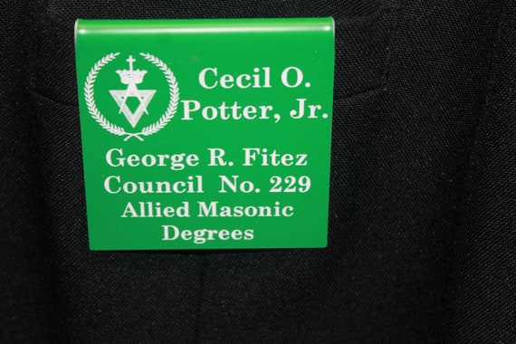 Allied Masonic Degrees  Members over the pocket or Magnetic Name Badge (PLEASE READ DESCRIPTION) (Discounts Available)