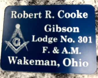 Magnetic Full Name on Top Name Badge or for any Masonic Body, Organization or Business  (Sorry, no titles in this badge) Sku 6015LBM