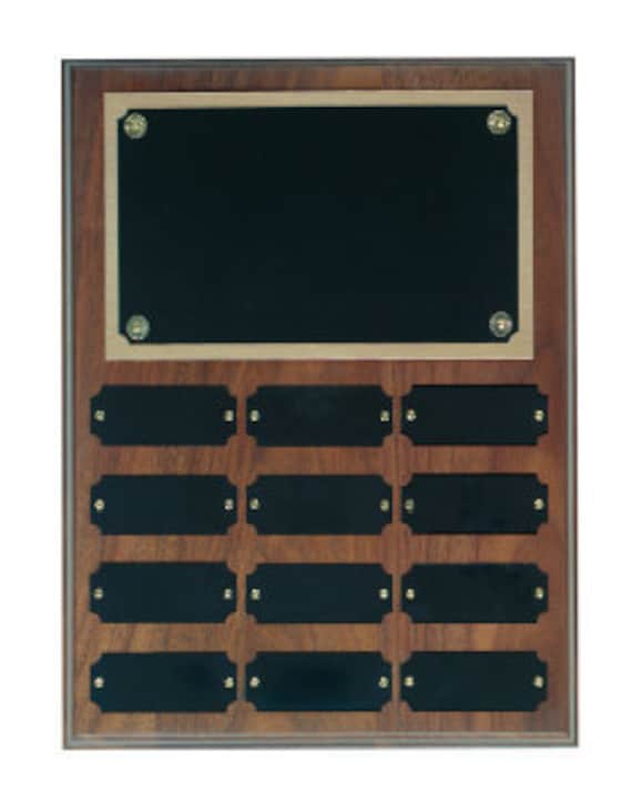 Walnut Perpetual plaque with choice of 12, 18 or 24 plate (PLEASE READ DESCRIPTION)