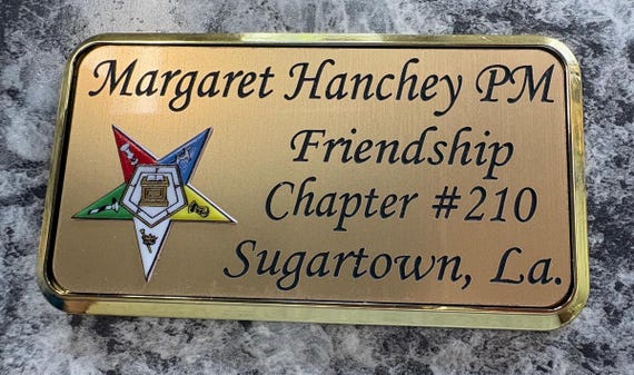 New and Improved OES 1.5"x3" Rnd Corners Framed Mag or pin Members Badge (Ordering Instructions in DESCRIPTION) Frame & Insert color choice