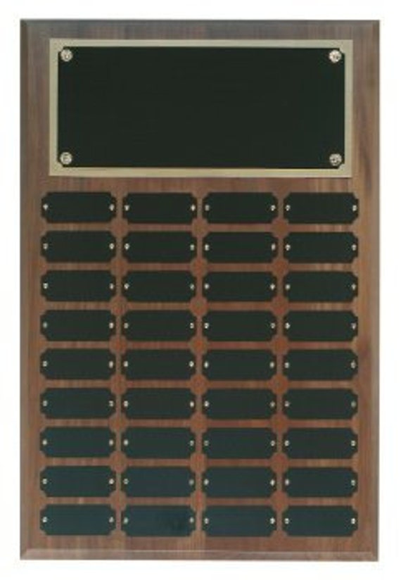 Walnut Perpetual plaque with choice of 36, 45 or 60 plate (PLEASE READ DESCRIPTION)