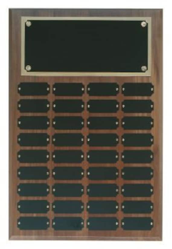 Walnut Perpetual plaque with choice of 36, 45 or 60 plate (Ordering Instructions in DESCRIPTION)
