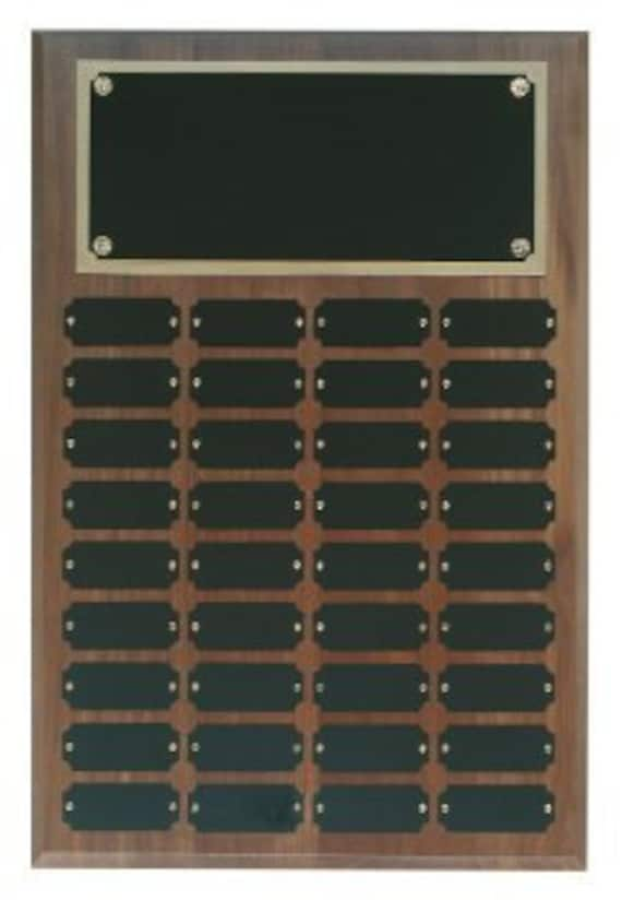 Walnut Perpetual plaque with choice of 36, 45 or 60 plate (PLEASE READ DESCRIPTION)