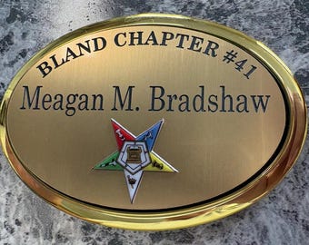 New and Improved Order of Eastern Star 1.5" x 2.25 Framed Magnetic  or pin on Members Badge (Ordering Instructions in DESCRIPTION)
