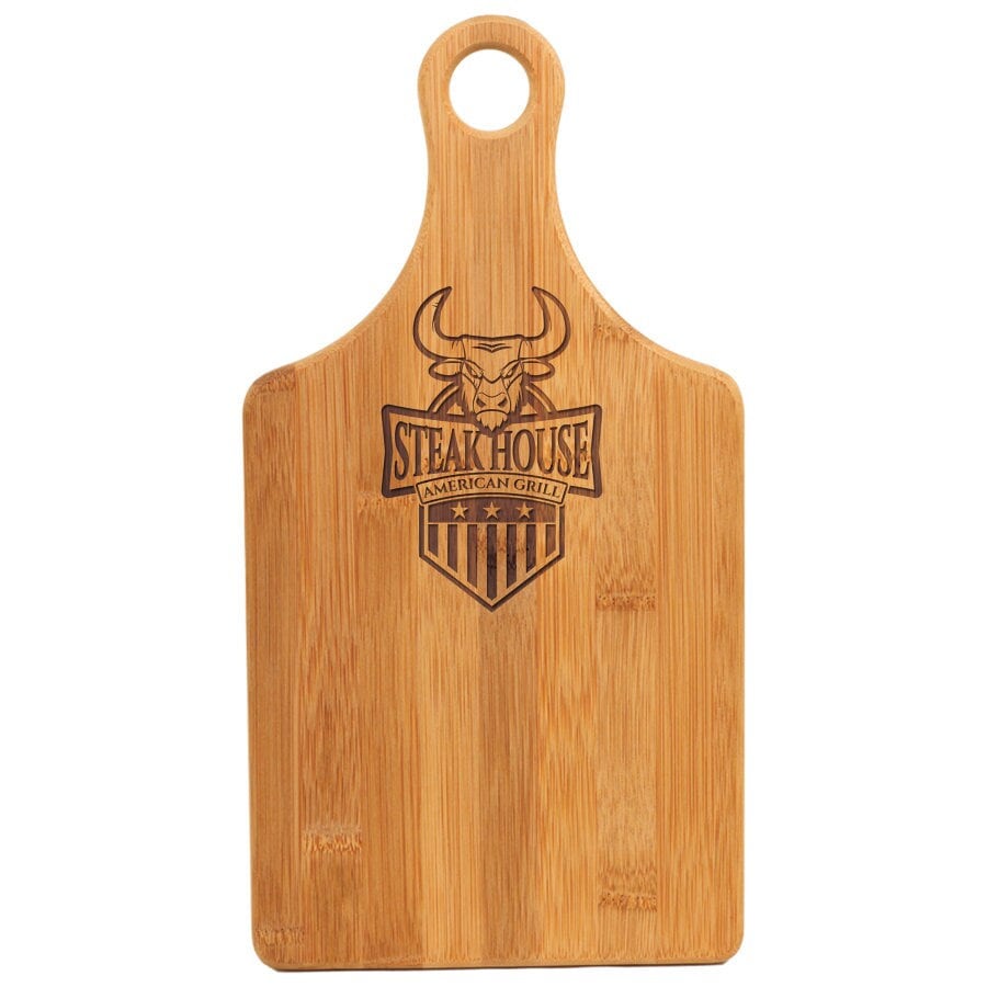 Bamboo Cutting Board w/Handle - Hillbilly Laser