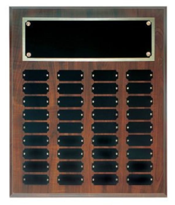 Cherry Finish Perpetual plaque with choice of 36, 45 or 60 plate (Ordering Instructions in DESCRIPTION)