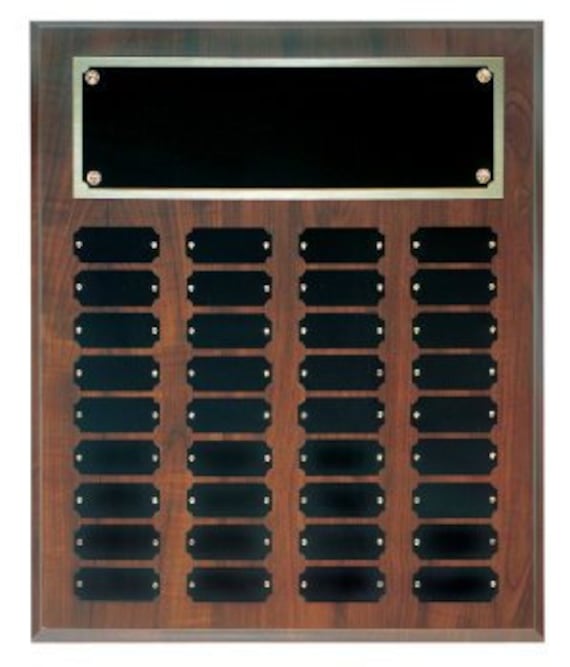 Cherry Finish Perpetual plaque with choice of 36, 45 or 60 plate (PLEASE READ DESCRIPTION)