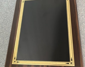 6" x 8" Walnut Finish plaque with Laser Engraved Face Plate of your choice (Sorry, Tear Drop Plate is no longer avaiable)