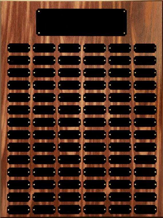 Walnut Finish 18 x 24 Perpetual plaque with 84 plates (Ordering Instructions in DESCRIPTION)
