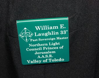 Scottish Rite Members Magnetic style Name Badge (Ordering Instructions in DESCRIPTION) ( Sorry m, no titles on this Badge)