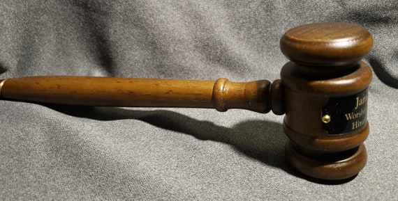 Masonic or Organization Walnut Finish Personalized 10" Gavel (Ordering Instructions in DESCRIPTION)