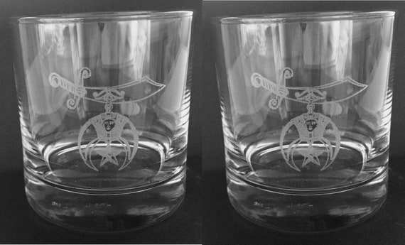 Personalized Shrine 13.5oz. Double On the Rocks Glasses ( set of 2 ) (PLEASE READ DESCRIPTION)