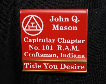 R.A.M. Officer or Members Magnetic style w/changeable title slide  (Ordering Instructions in DESCRIPTION)