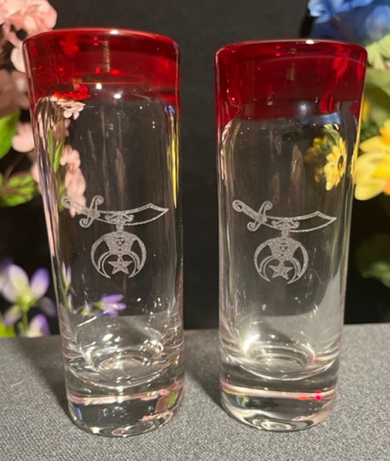 Shrine Ruby Red Tip 2 oz. Shooter Glasses ( set of 2)