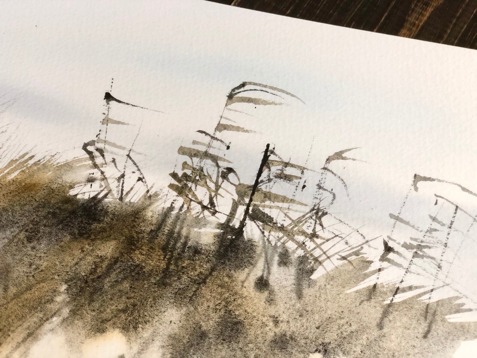 Grass landscape original watercolor painting Etsy