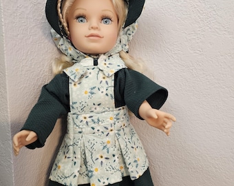 Modest Prairie Dress, 1870'S American doll Dress, Vintage Inspired Peasant Dress, Maxi 1800s Style Dress,Pioneer Dress, Outfit set, PDF Only