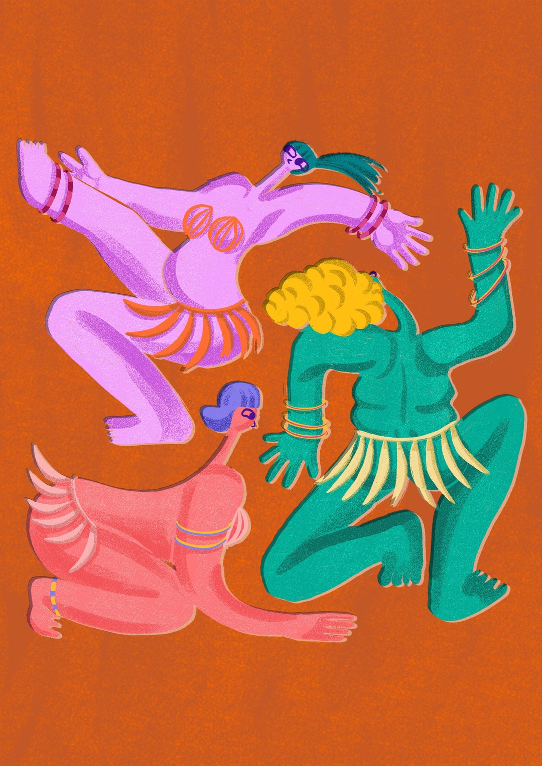 Colorful Dancing Figures Art Print, Limited Edition - Etsy