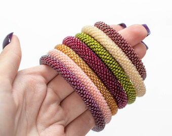 Autumn bracelets, Seed bead bracelets for women, Fall jewelry