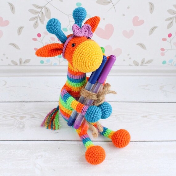 rainbow giraffe stuffed animal