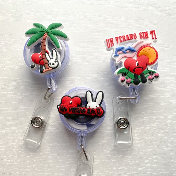 Bad Bunny Badge Reel - 2 pack or single -Un Verano Sin Ti - Bad Bunny Reel - FREE S&H