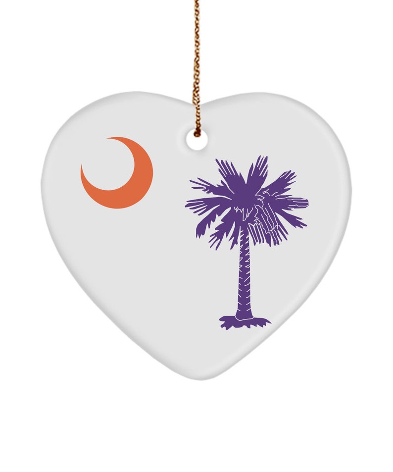 Clemson Christmas Ornament South Carolina Flag Gift for Family CoWorker Graduation