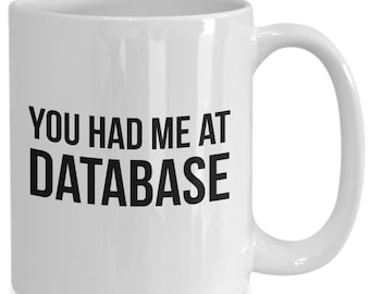 Database mug for systems software engineer programmer mysql sql wordpress