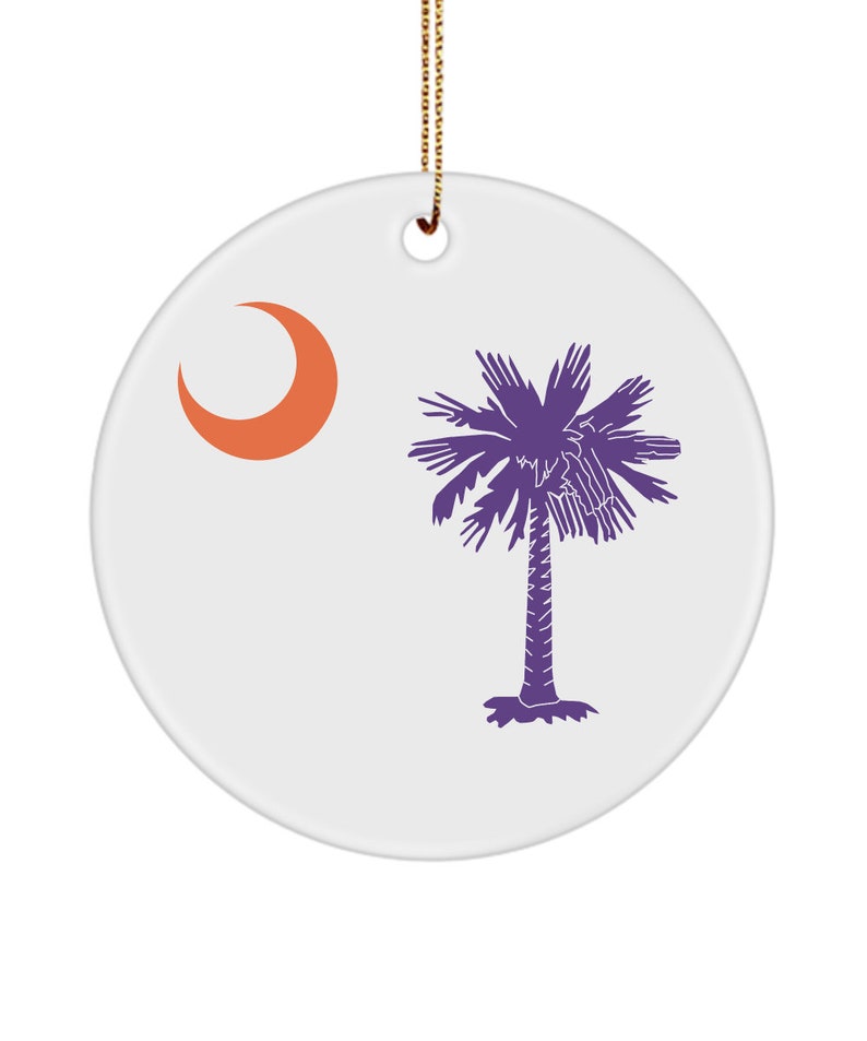 Clemson Christmas Ornament South Carolina Flag Gift for Family CoWorker Graduation