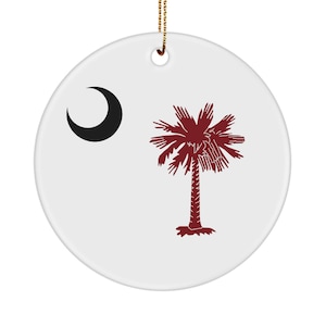 South Carolina Flag in Garnet & Black Christmas Ornament for USC