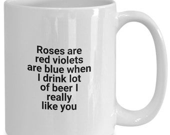 Roses are red beer meme funny gift for girlfriend boyfriend