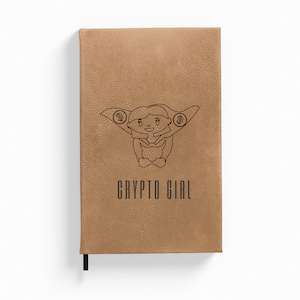 Crypto Girl Trading Journal, Bitcoin Trader Notebook, Crypto Trading Leatherette Journal, Bitcoin trading diary, Blockchain trading notebook