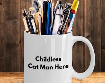 Childless cat man funny political mug jd vance twist on childless cat lady great gift mug Cat Mug for Husband, Friend