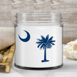 South carolina state flag candle palmetto tree with crescent moon