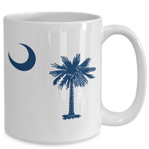 South Carolina state flag coffee, tea mug gift for mom, dad, brother, sister, cousin, uncle, aunt, friend from the Palmetto state