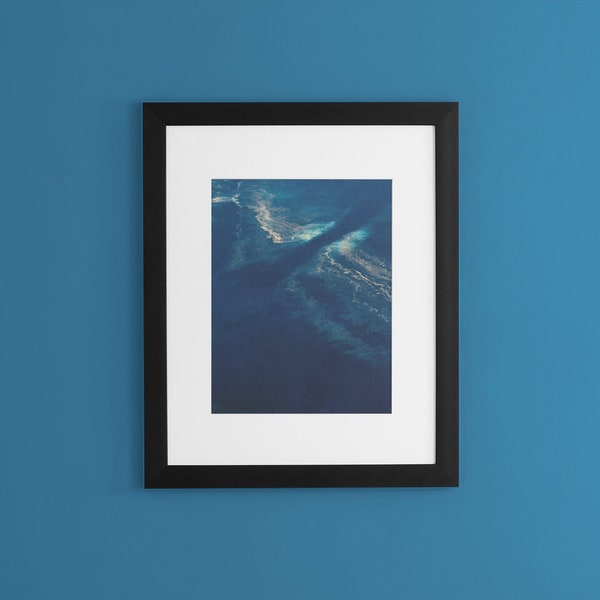 The Channel (Vertical) Blue Water Nautical Abstract Landscape Wall Art, Fine Art Photography, Natural Home Decor