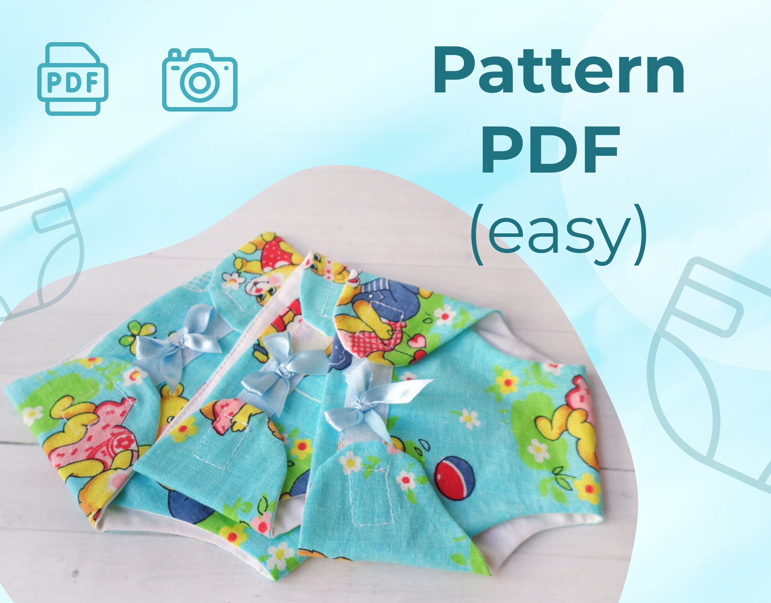 PDF diaper template for dolls. Pattern for sewing. Reusable | Etsy