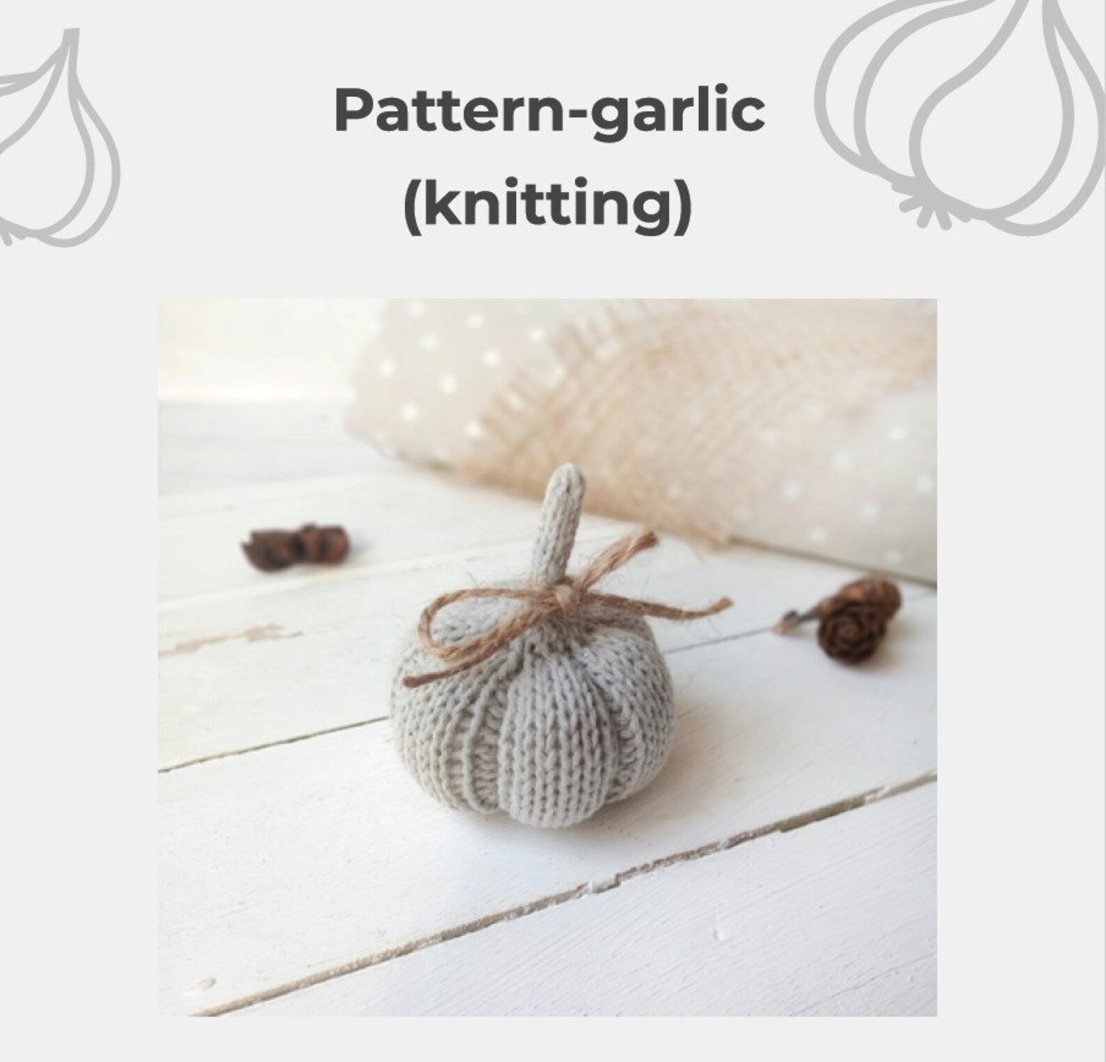 GARLIC knitted Pattern PDF Crochet garlic pattern Amigurumi Etsy
