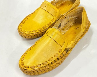 Handmade Woven Leather Kolhapuri Mules for Men – Indian Ethnic Slip-Ons, Casual Brown Leather Shoes